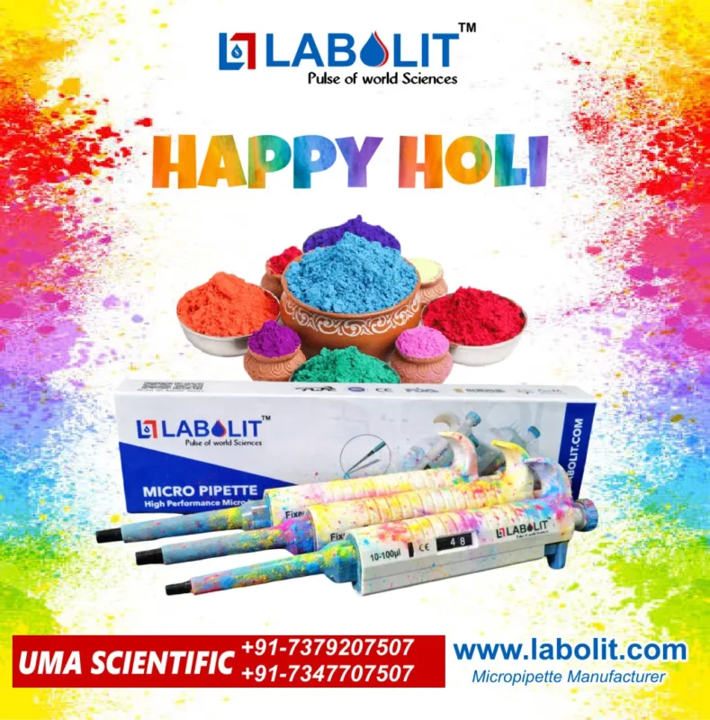 Happy Holi from Labolit | Best Micropipette Manufacturer UMPRO, UM-ULTRA, UM-PRIME, UM-ECO, UM-LABPRO
