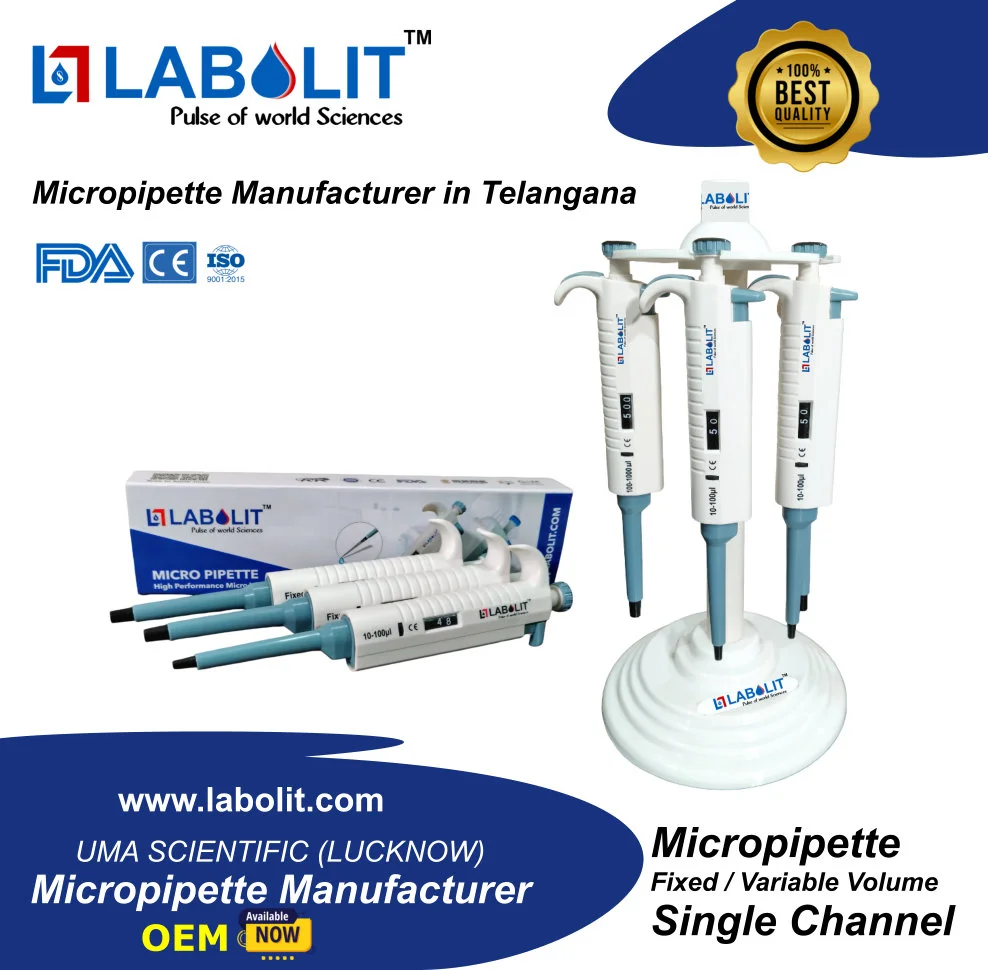 Fixed volume micropipette for diagnostic laboratories Labolit laboratory micropipette manufacturing India Top micropipette manufacturer across Uttar Pradesh labs