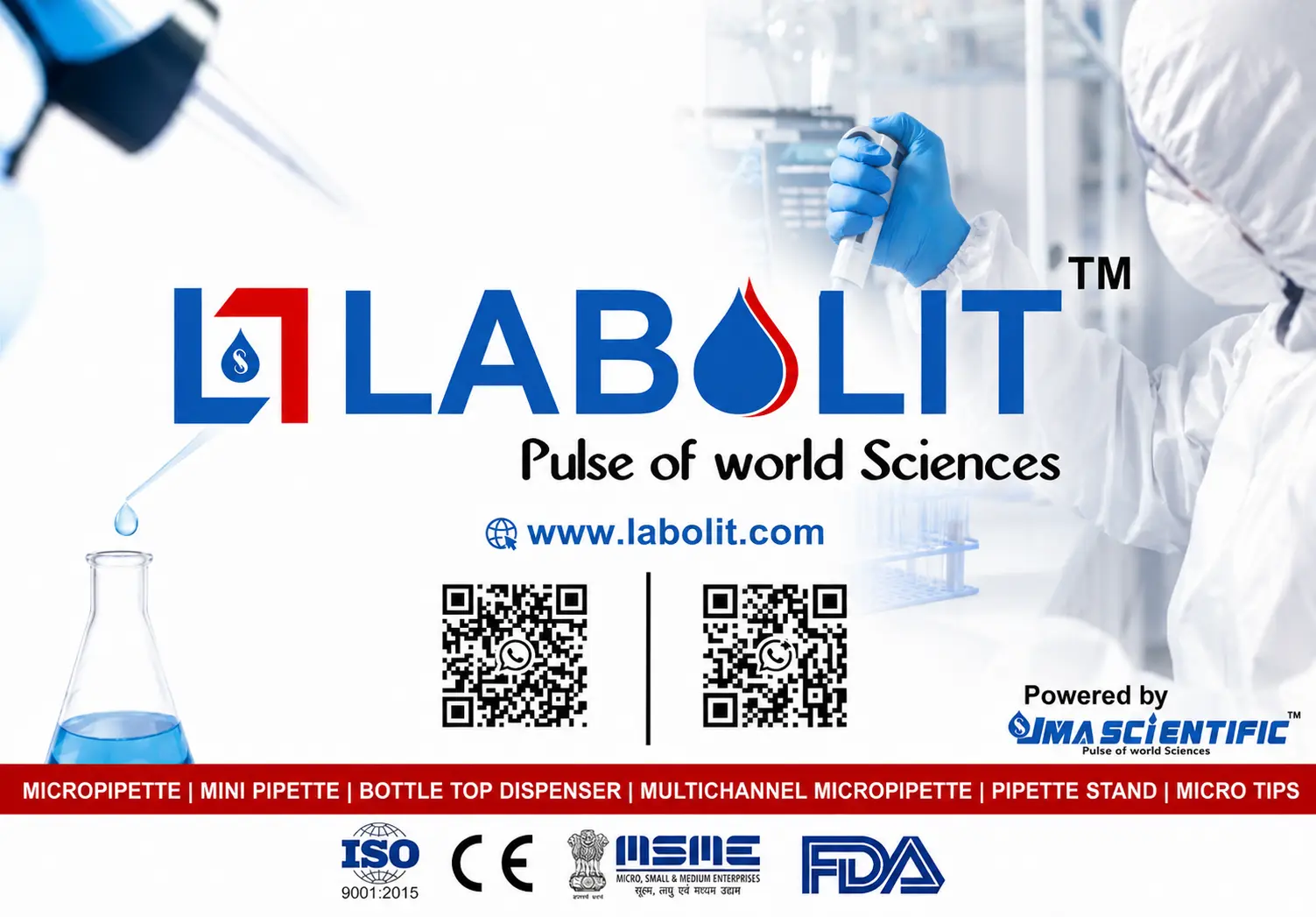 Micropipette & Pipette Manufacturer Supplier Across India LABOLIT is a trusted micropipette and pipette manufacturer