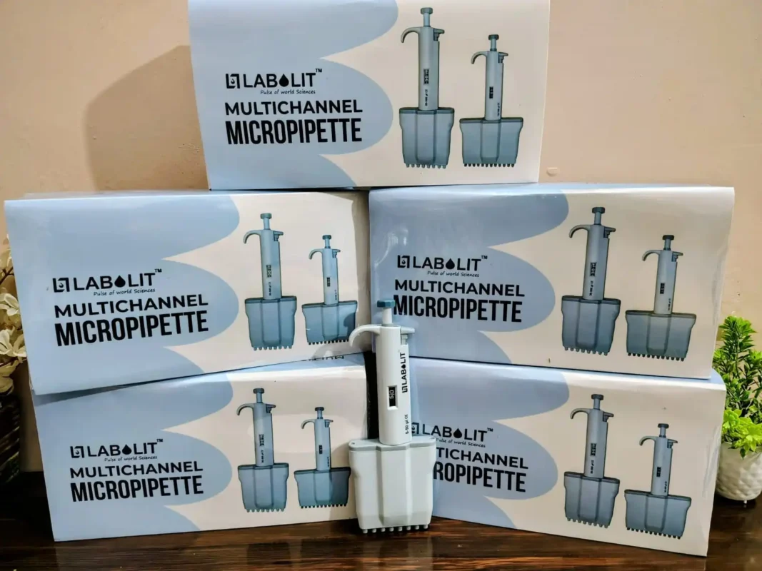 LABOLIT 8 channel and 12 channel multichannel micropipette manufacturer in India supplying adjustable laboratory micropipettes, liquid handling systems, and scientific instruments across all Indian states and worldwide for biotechnology research, pharmaceutical industries, PCR laboratories, ELISA testing, hospitals, diagnostic centers, and research laboratories.
