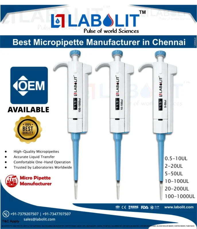 Micropipette Manufacturer | Micropipette best quality & Price Best Micropipette Manufacturer & Supplier in Chennai | LABOLIT Private Limited – Leading Brand Across India & Worldwide
