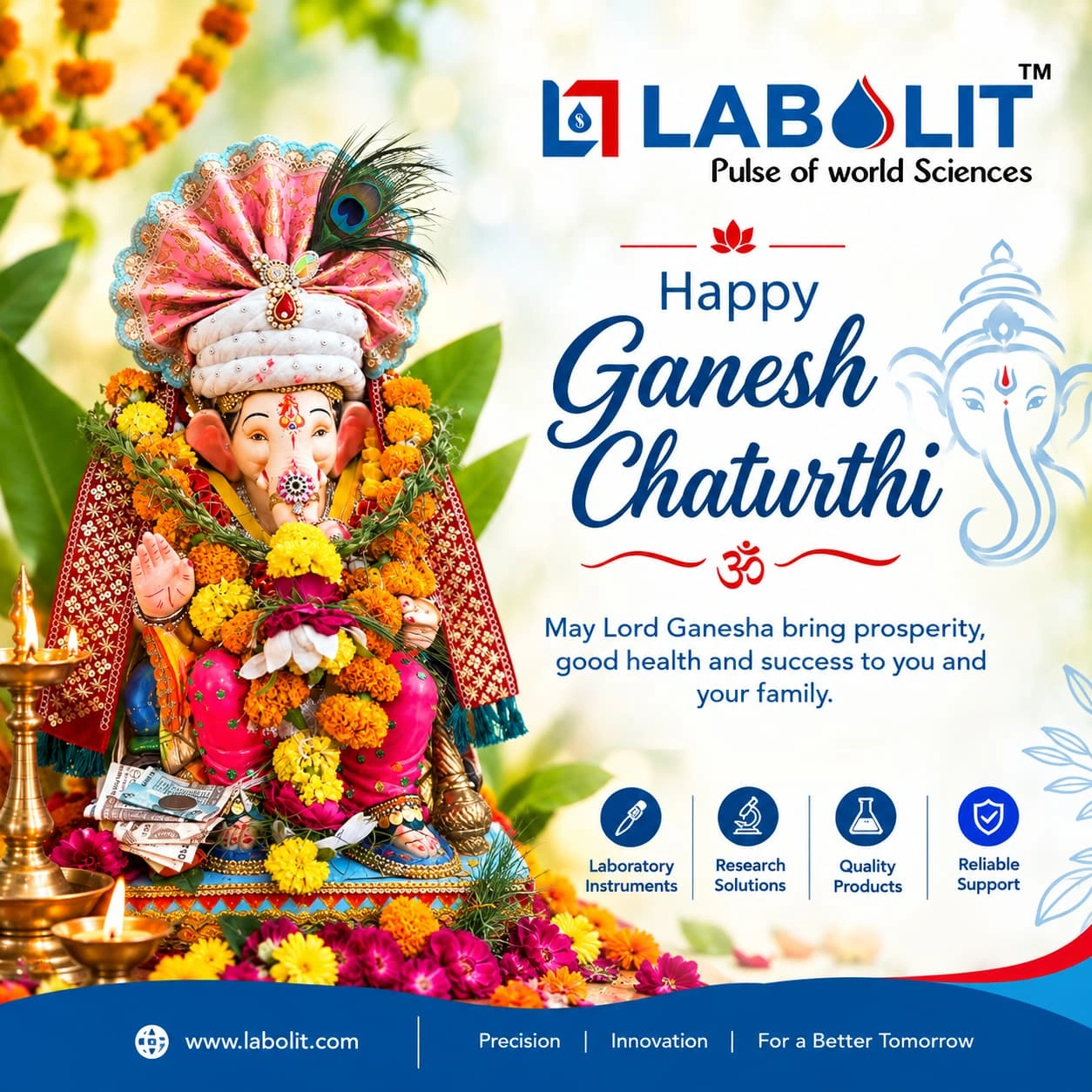 On this special occasion, LABOLIT Private Limited extends heartfelt Ganesh Chaturthi wishes to our customers, business partners, dealers, distributors, laboratory professionals, researchers and their families.