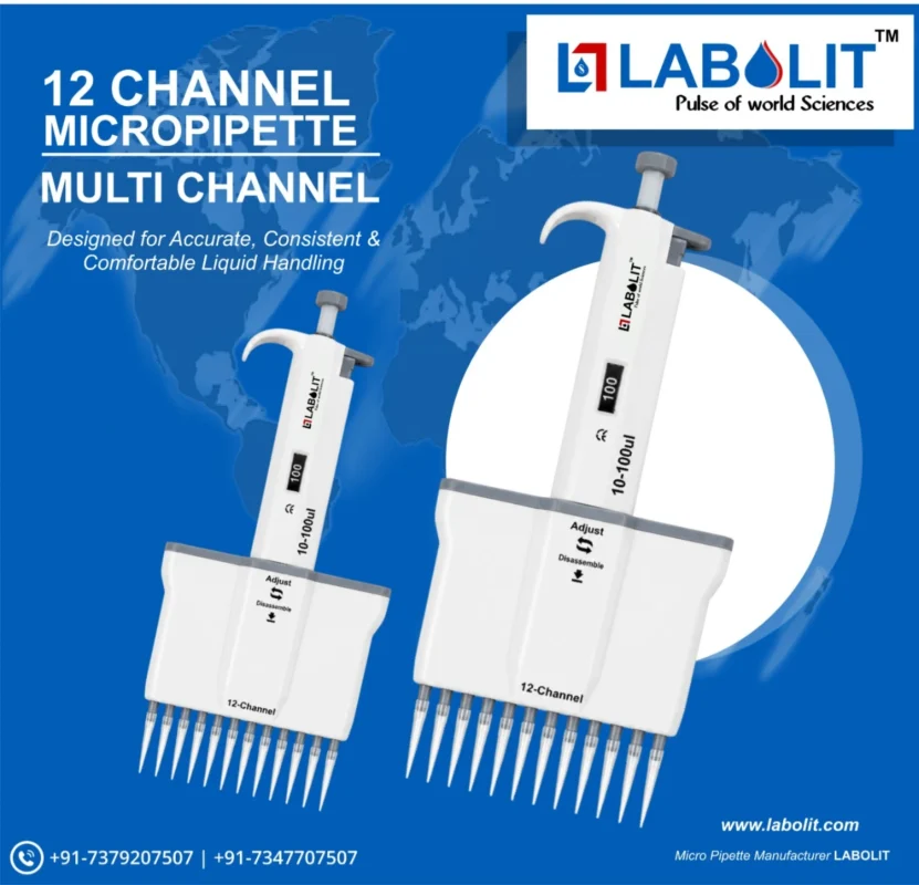 Micropipette Manufacturer | Micropipette best quality & Price 8/12 channle multichannle micropoipette labolit brand
